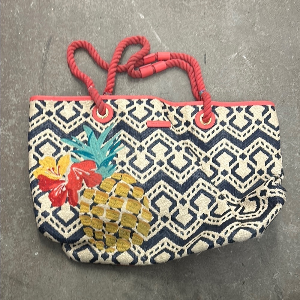 Vera bradley Vibrant Blue and‎ Red Geometric Tote Bag